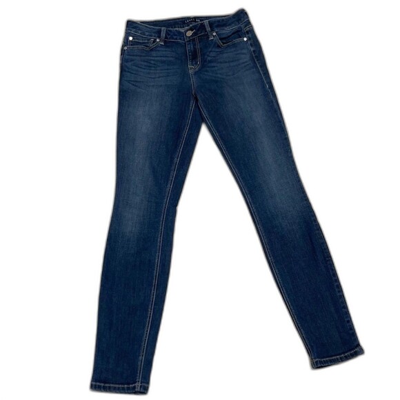 Anthropologie LEVEL 99 Mineral Peak Medium Wash Stretch Denim Skinny Jeans sz 27 - Picture 1 of 11